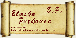 Blaško Petković vizit kartica